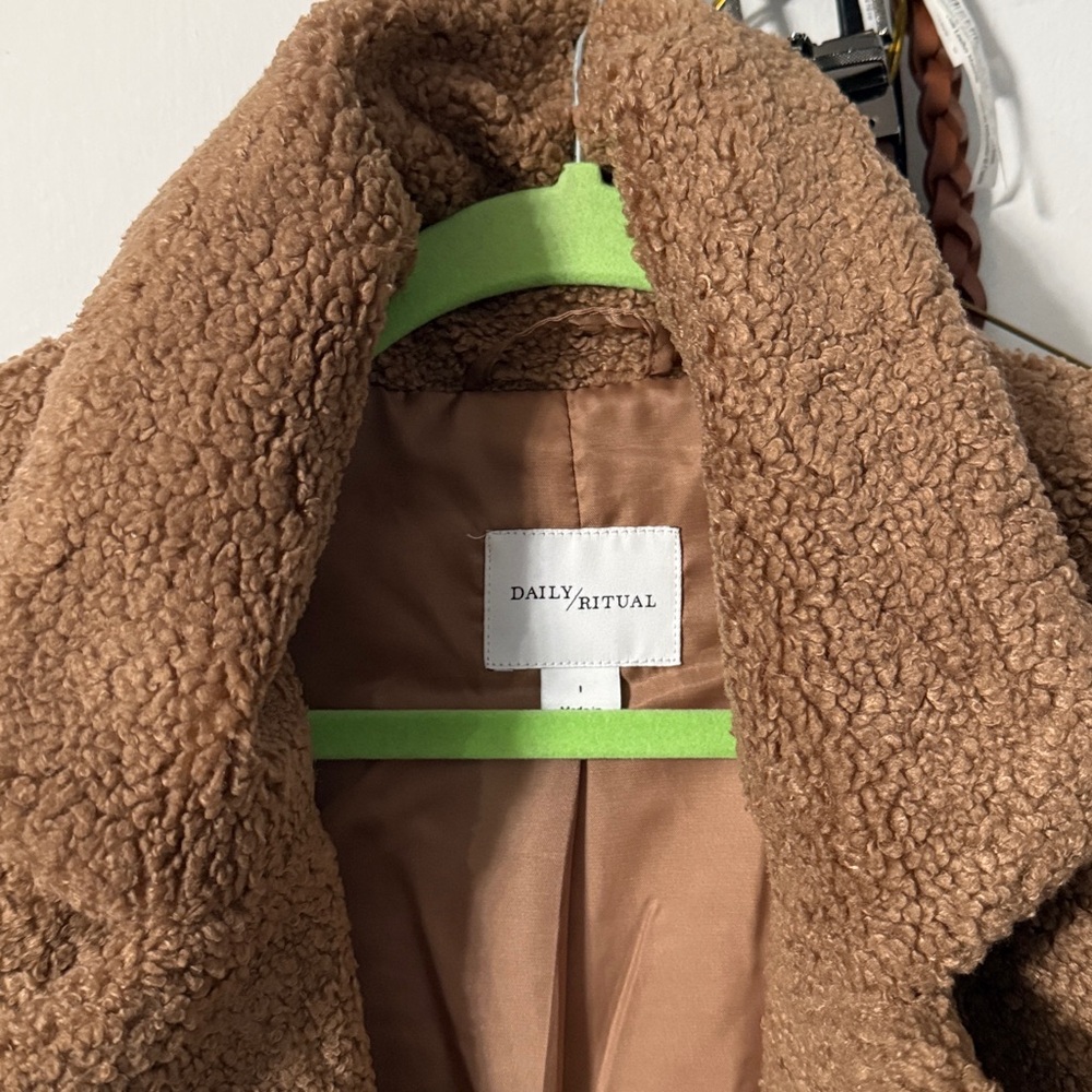 Daily Ritual Brown Teddy Jacket - Picture 3 of 6
